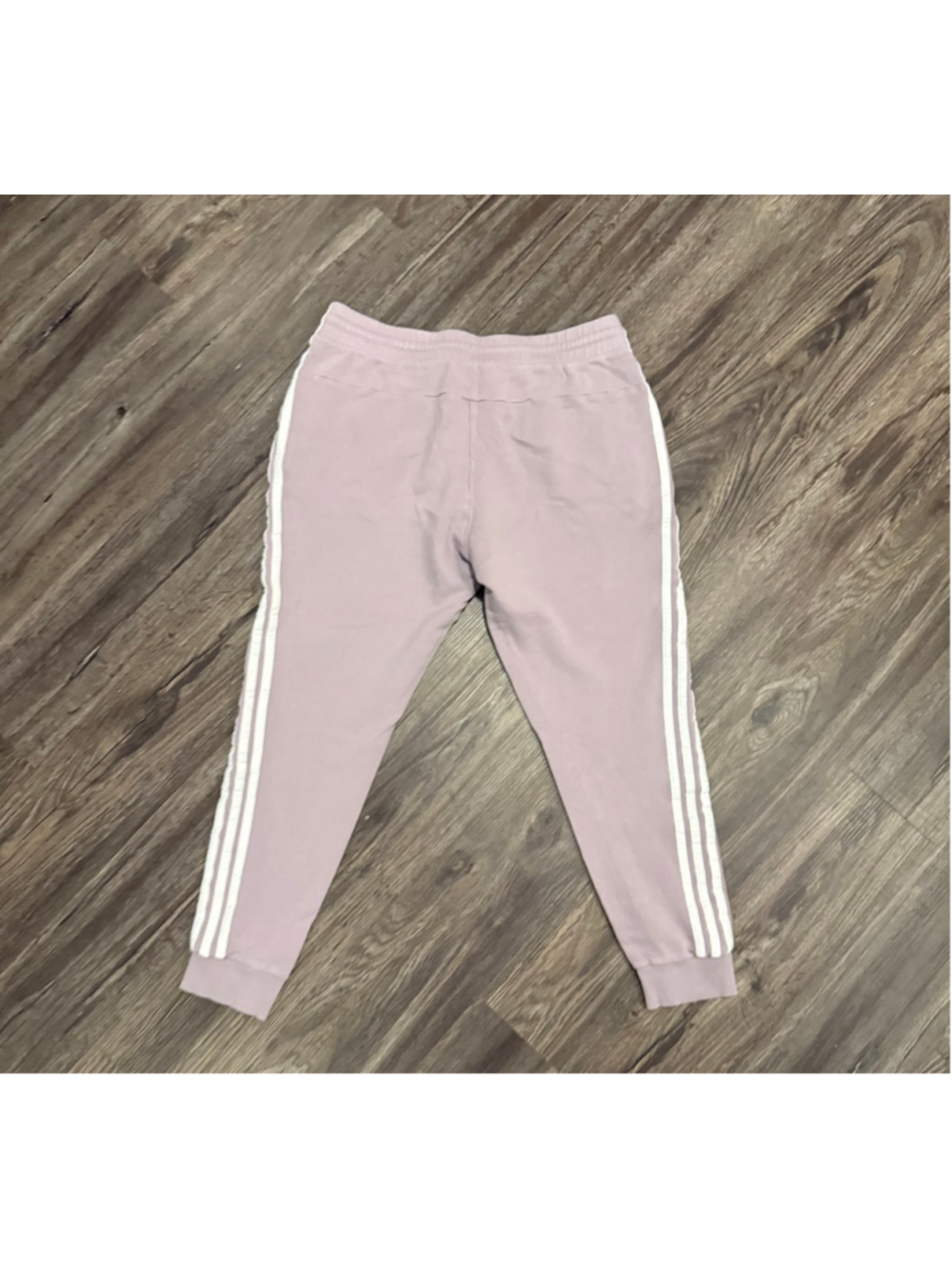 Adidas Women's 3 Stripe Embroidered Logo Lilac Purple/White Jogger Pants SZ L - Picture 9 of 9